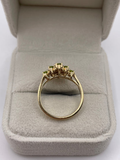 9ct gold peridot and diamond ring