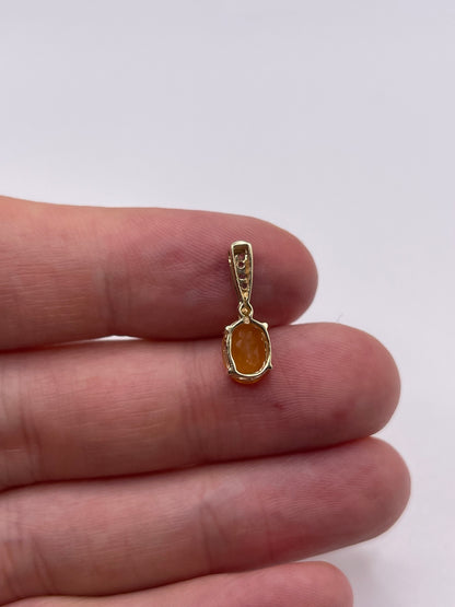 9ct gold opal and zircon pendant