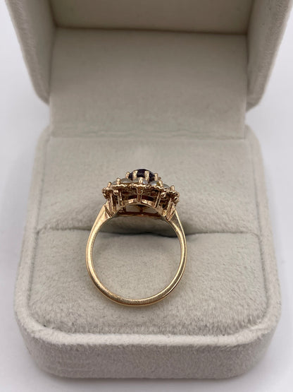 9ct gold amethyst and pearl ring