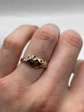 Load image into Gallery viewer, 9ct gold ruby and cz ring
