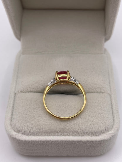18ct gold tourmaline and diamond ring