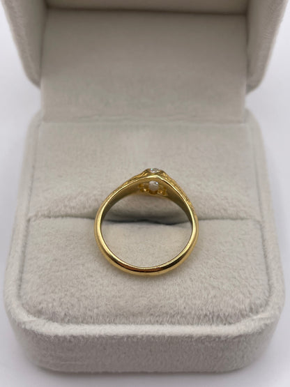 Antique 18ct gold diamond gypsy ring