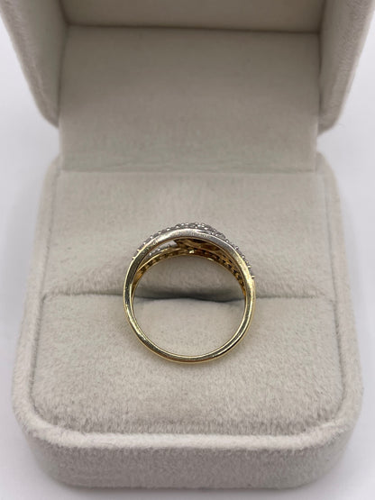 9ct gold diamond cluster ring