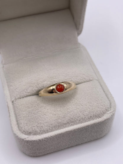 9ct gold coral gypsy ring