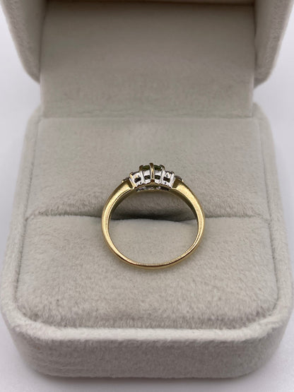 9ct gold peridot and diamond ring