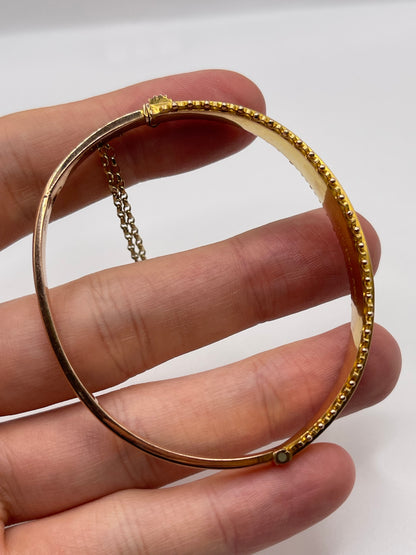 Antique 9ct two tone gold bangle