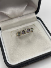 Load image into Gallery viewer, 9ct gold mystic topaz and diamond ring
