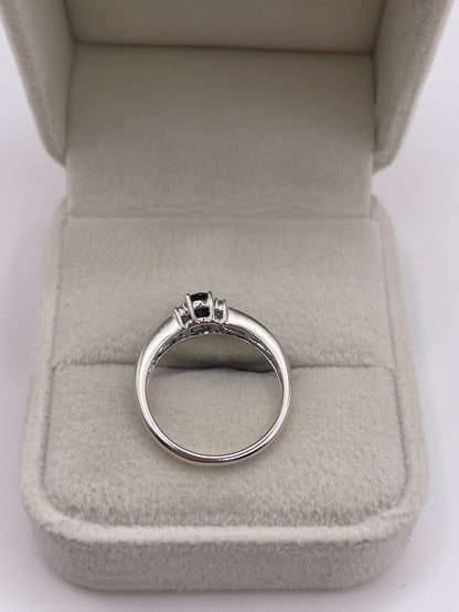 9ct white gold sapphire and diamond ring