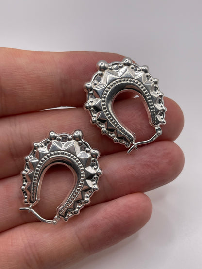 Silver creole earrings