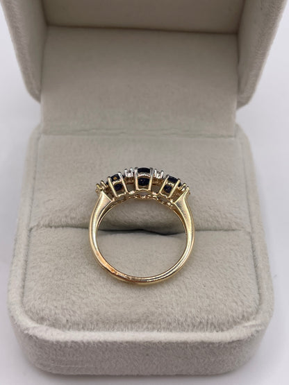 9ct gold sapphire and diamond ring
