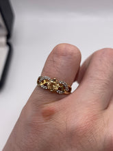 Load image into Gallery viewer, 9ct gold peach morganite and zircon ring
