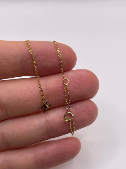 9ct gold initial K necklace