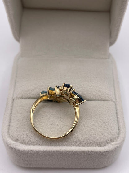 9ct gold topaz and diamond ring