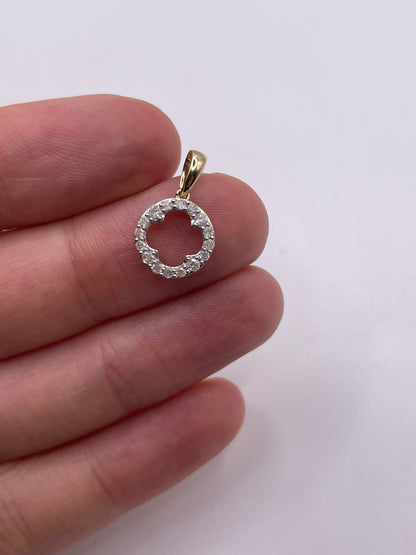 9ct gold diamond pendant