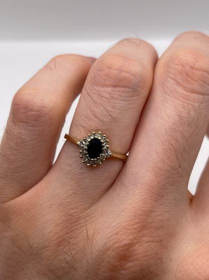9ct gold sapphire and diamond ring