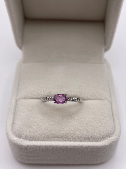 9ct white gold fancy sapphire and diamond ring