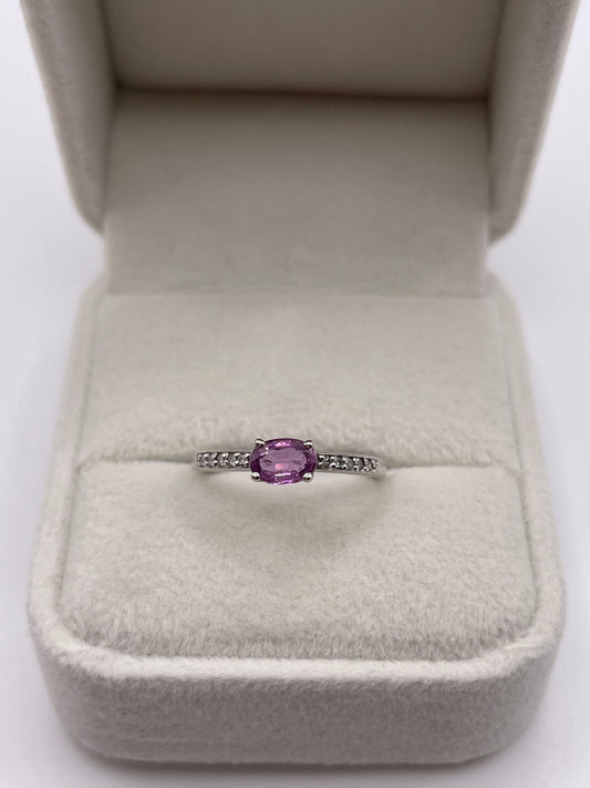 9ct white gold fancy sapphire and diamond ring