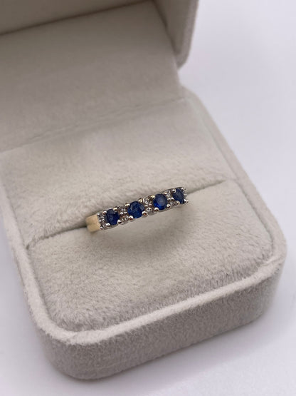 9ct gold sapphire and diamond ring