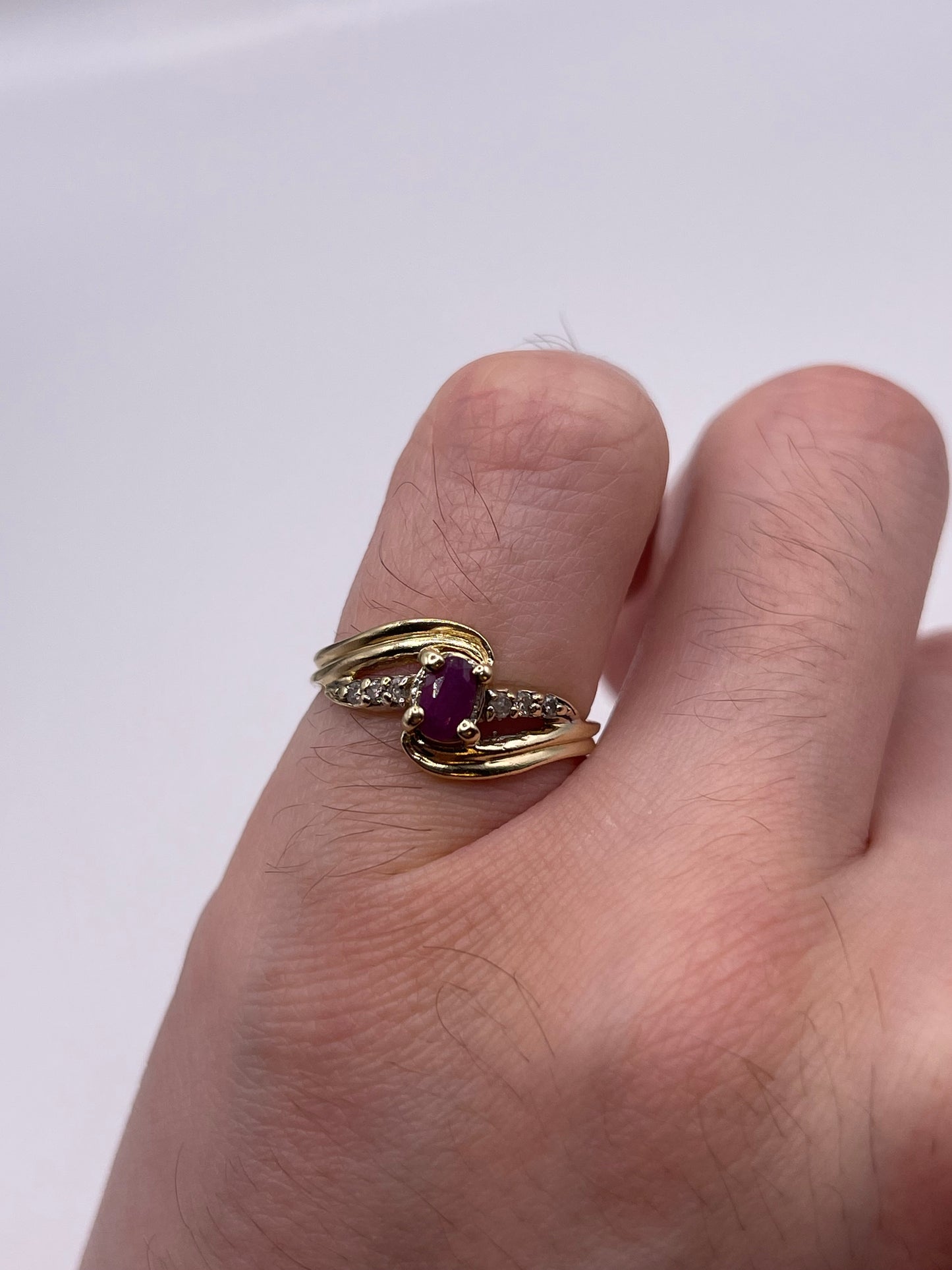 9ct gold ruby and diamond ring