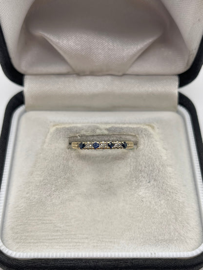 9ct gold sapphire and diamond ring