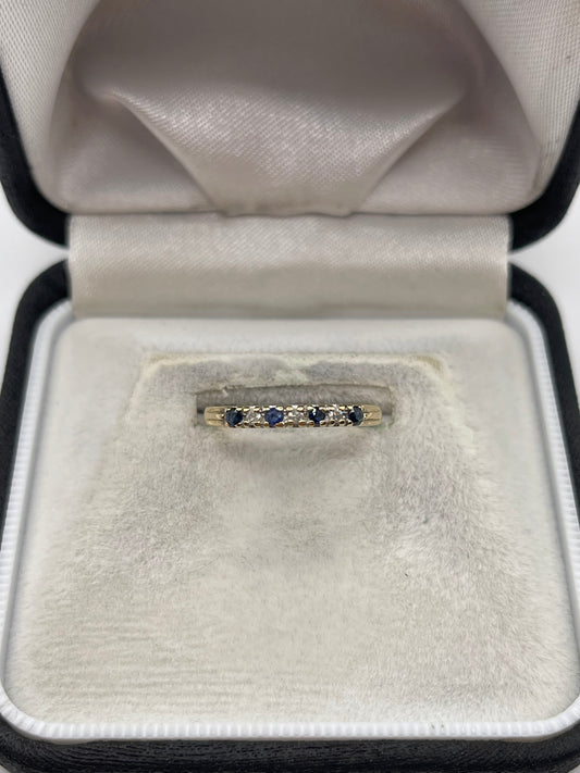 9ct gold sapphire and diamond ring