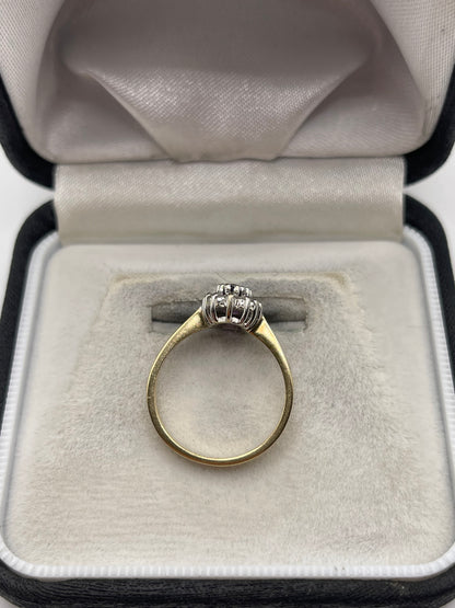9ct gold amethyst and diamond ring