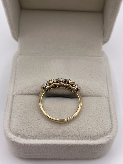 9ct gold opal and diamond ring