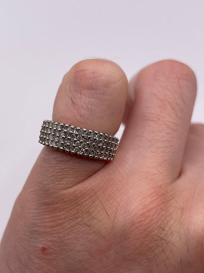 9ct two tone gold diamond cluster ring