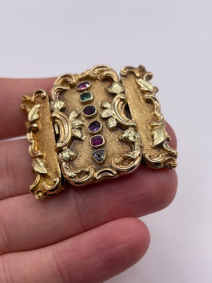 Antique 18ct gold regards clasp / brooch