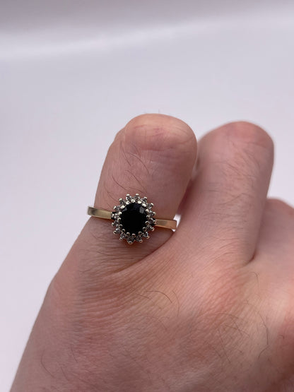 9ct gold sapphire and diamond ring
