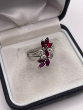 Load image into Gallery viewer, 18ct white gold ruby and diamond ring
