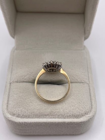 9ct gold diamond cluster ring