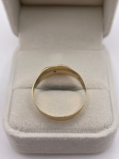 9ct gold diamond signet ring