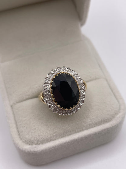 9ct gold sapphire and diamond ring