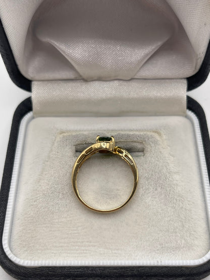 9ct gold diopside ring
