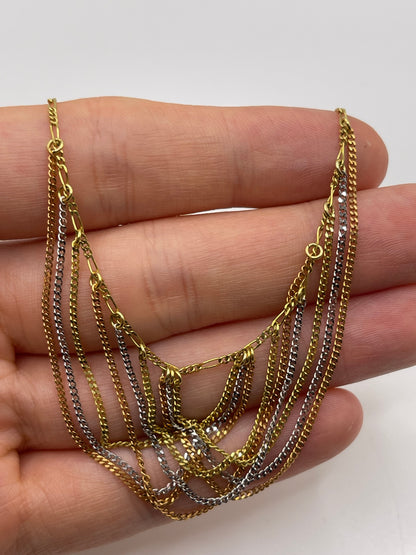 9ct tri gold necklace