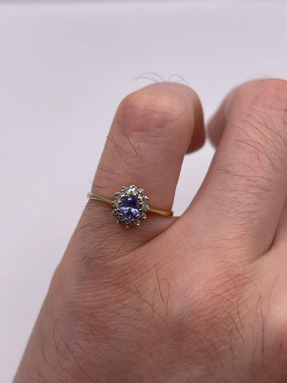 9ct gold sapphire and diamond ring