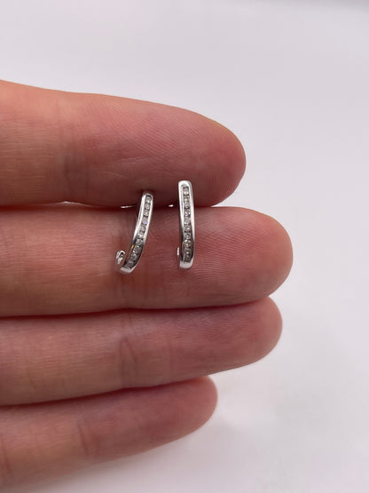9ct white gold diamond earrings