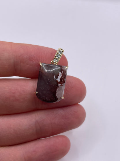 9ct gold aquaprase and topaz pendant