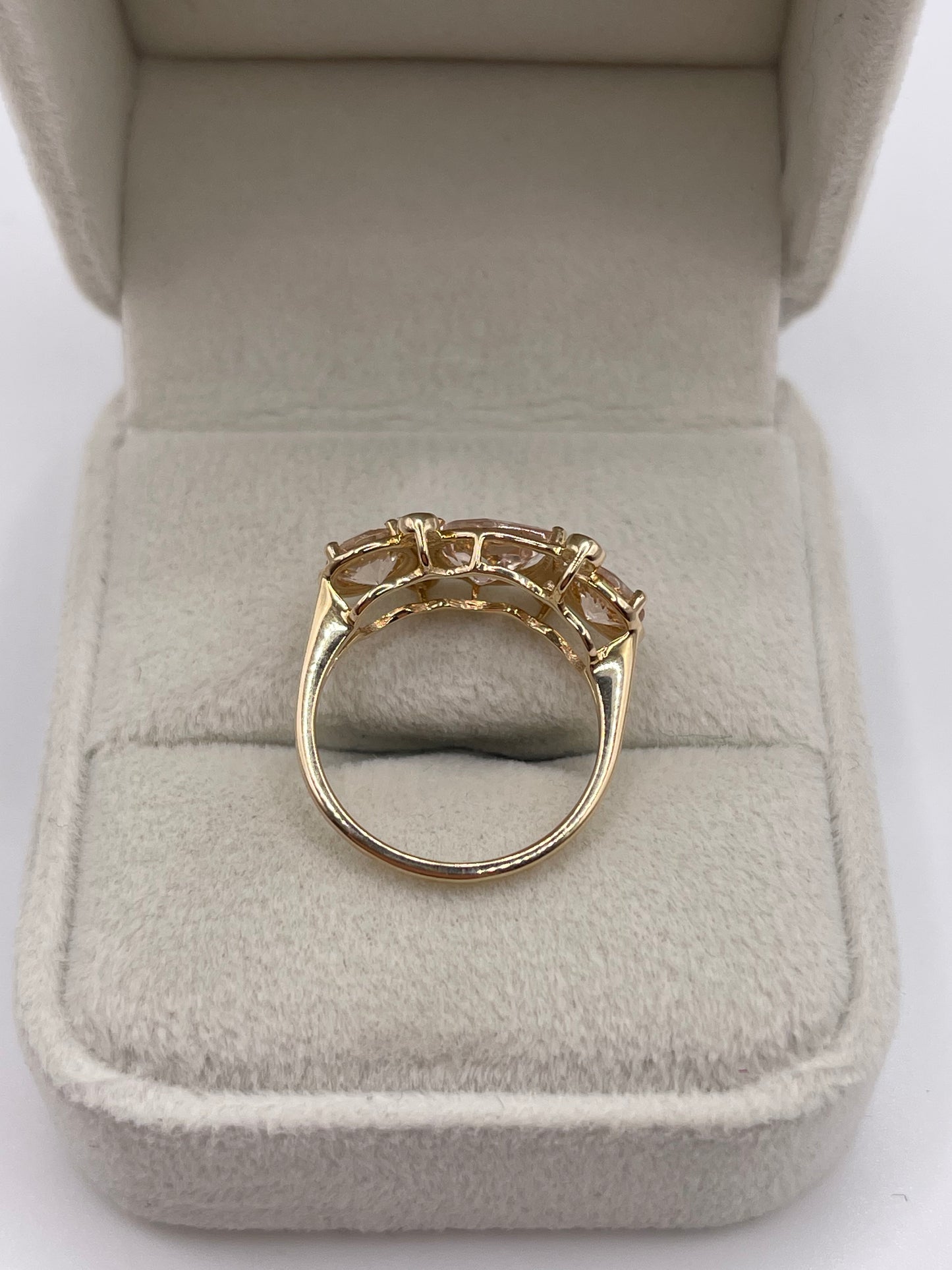 9ct gold morganite and zircon ring