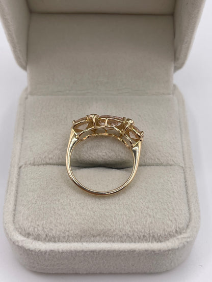 9ct gold morganite and zircon ring