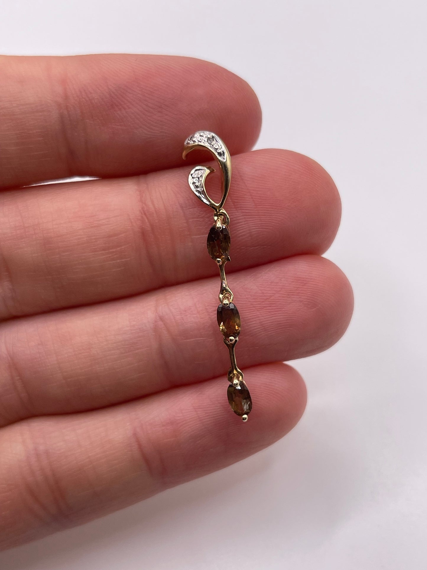 9ct gold andalusite and diamond pendant