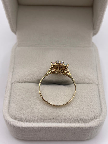 9ct gold opal and diamond ring