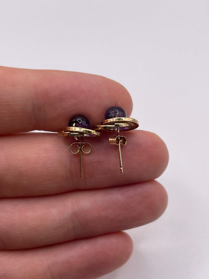 9ct gold amethyst earrings