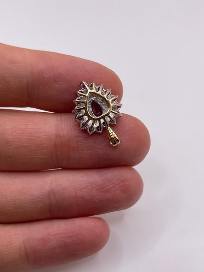 9ct gold ruby and diamond heart pendant