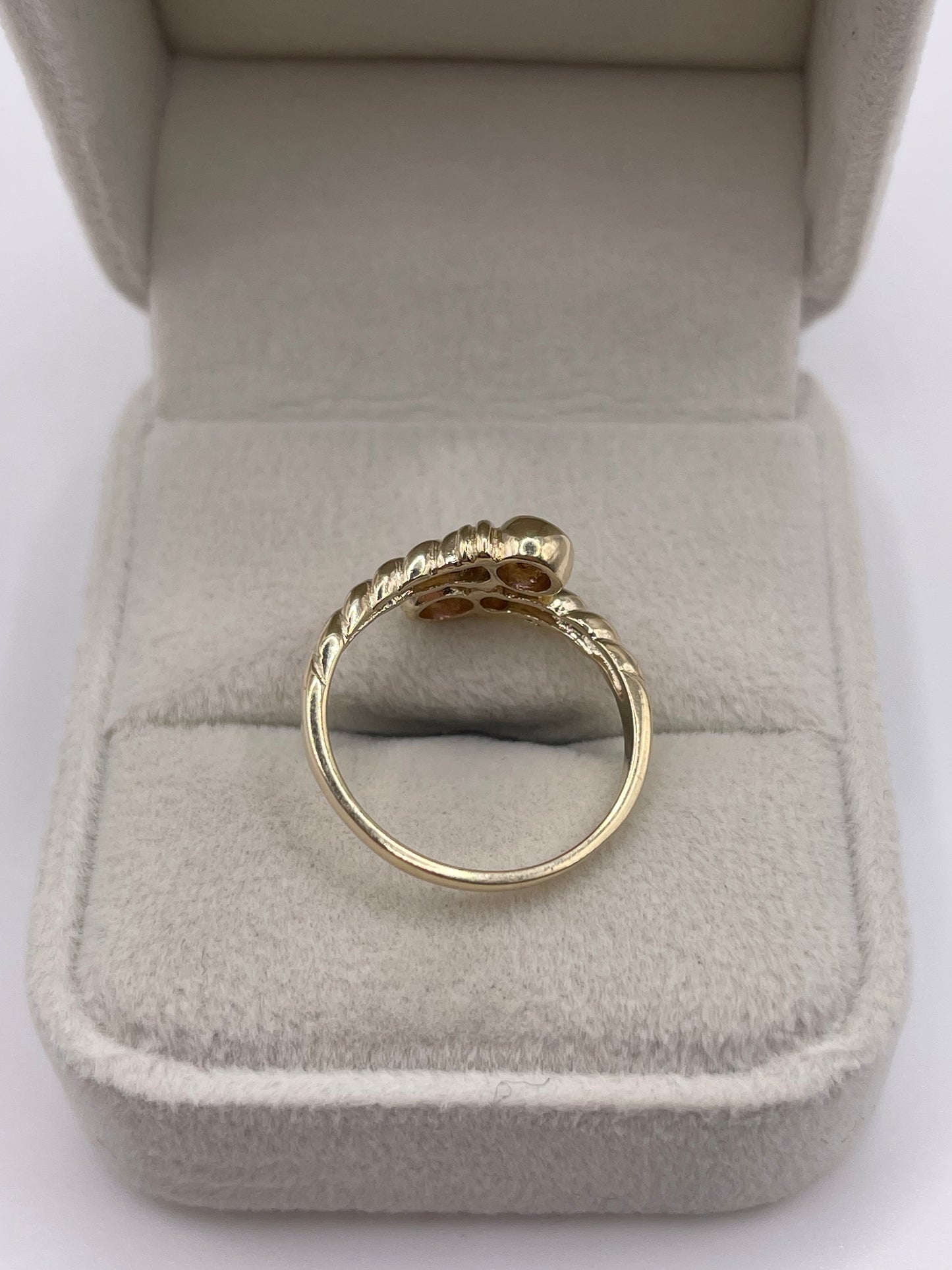 9ct gold pink topaz torque ring