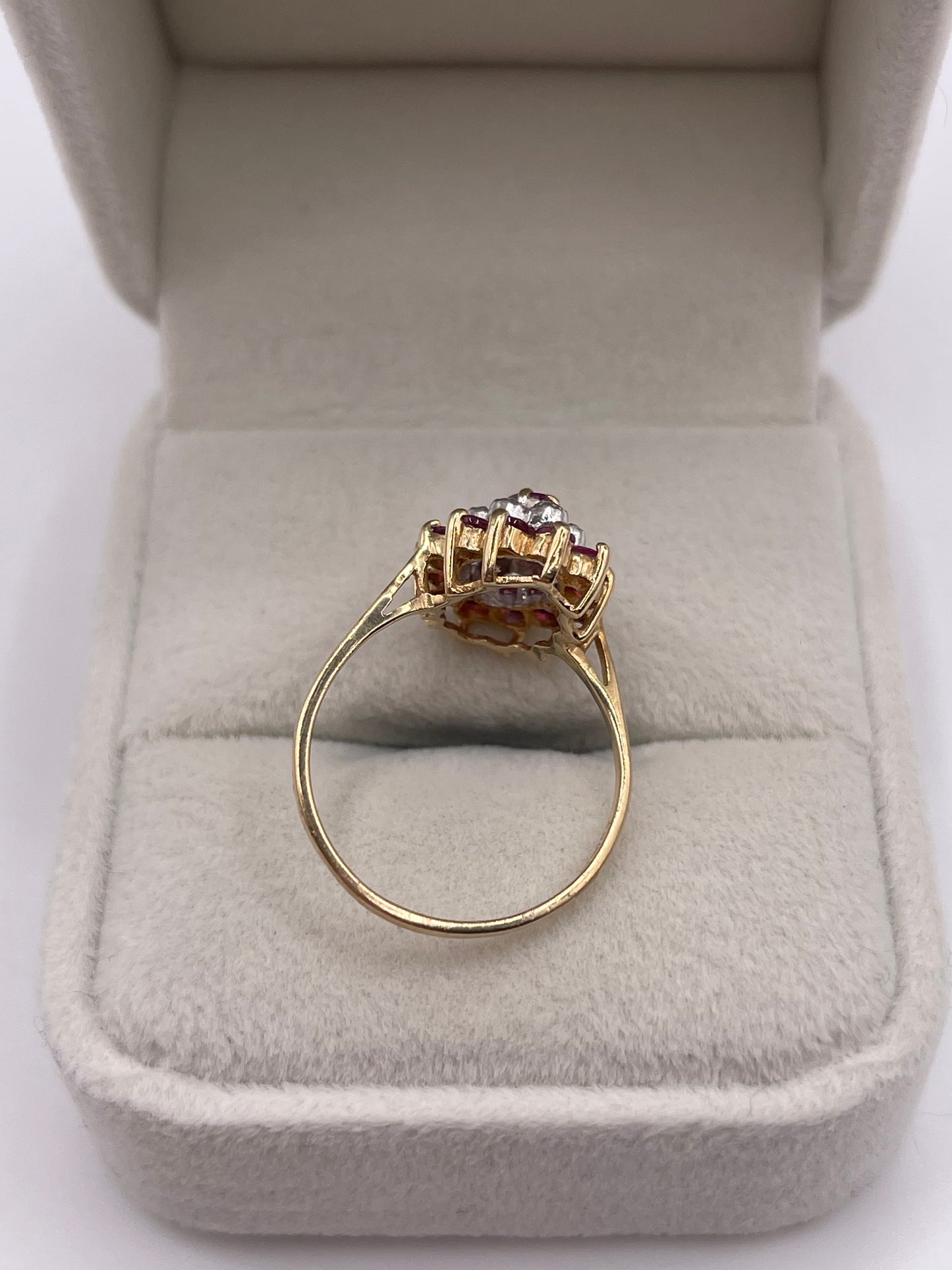 9ct gold ruby and diamond ring