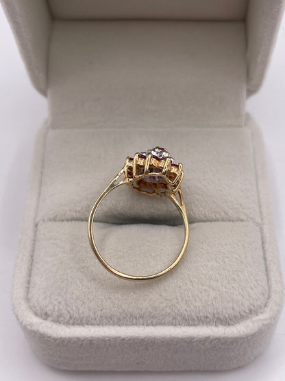 9ct gold ruby and diamond ring