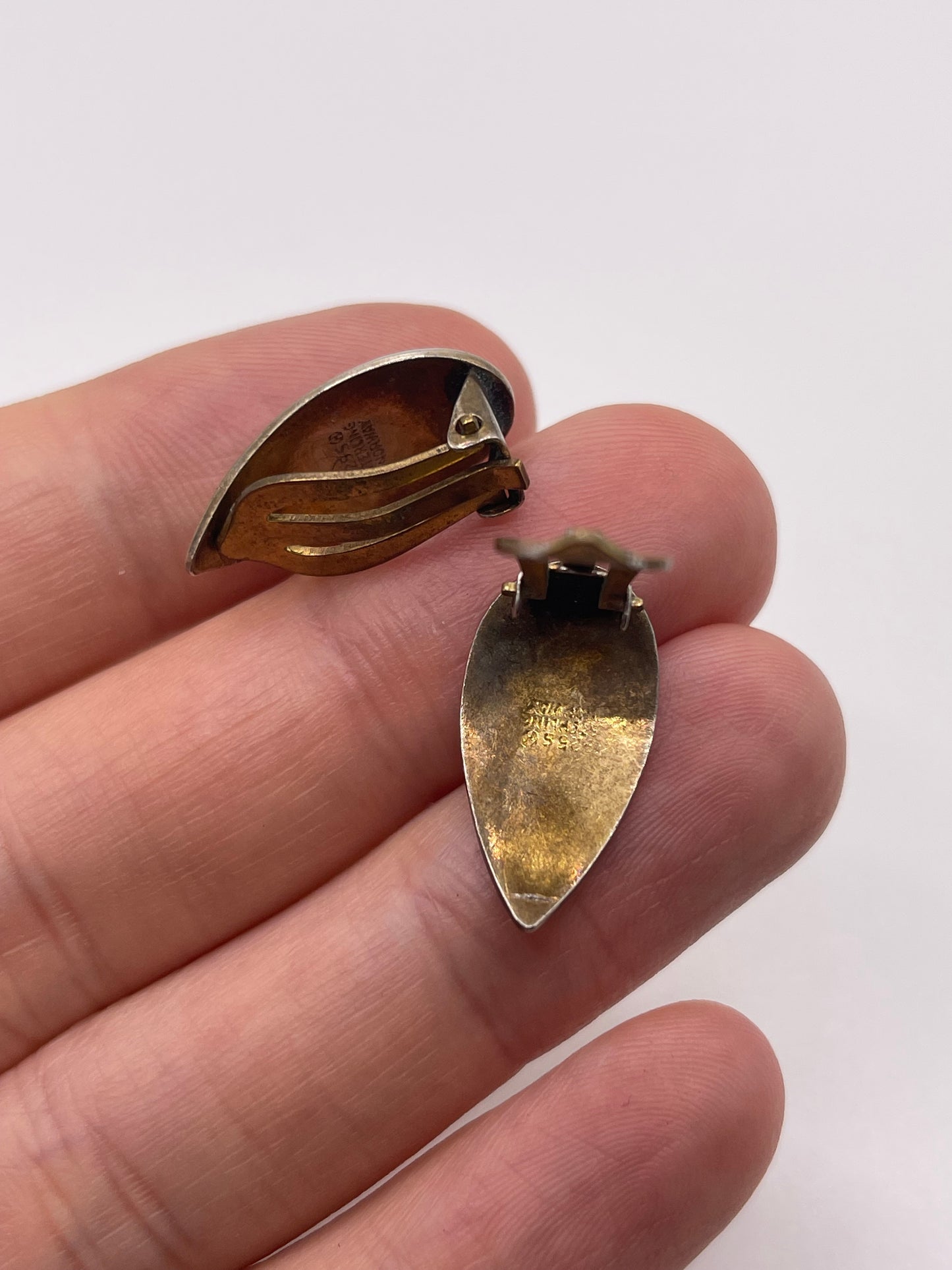 Silver enamel earrings