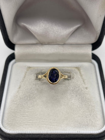 9ct gold iolite ring